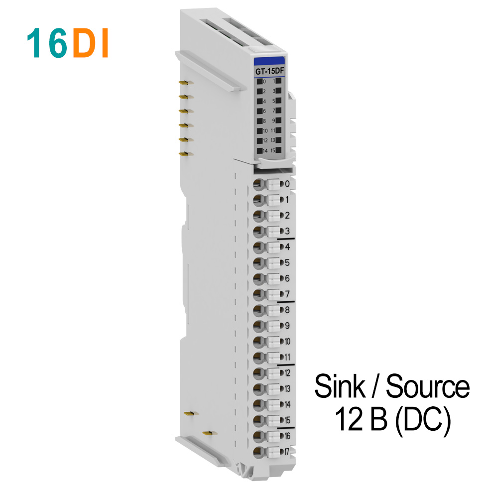 GT-15DF Дискретный ввод, 16DI, 12 В (DC), Sink/Source, RTB 18