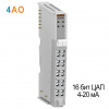 GT-4254 Аналоговый вывод, 4AO, 4-20 мA, 16 бит ЦАП, RTB 10