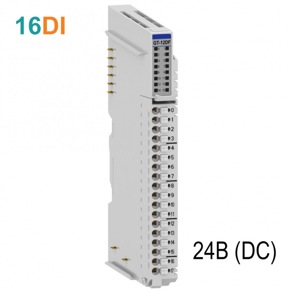 GT-12DF Дискретный ввод, 16DI, 24 В (DC), Sink/Source, RTB 18